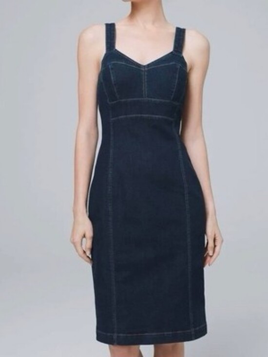 White House Black Market Dresses & Skirts - White House Black Market Denim Fitted Sheath Dress New With Tags